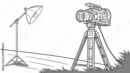 Camera and Lighting Equipment Setup for Filming.
