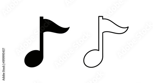 Music note designs, musical symbols, creative art, vector illustration, black and white Vector