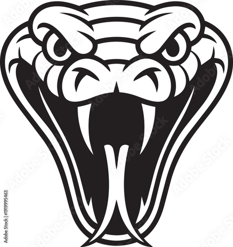 Facing cobra head black vector
