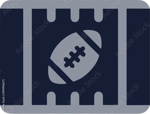 Simple Flat Design American Football Field Goal Post Sport Illustration