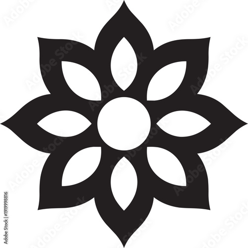 Mandala black vector silhouette