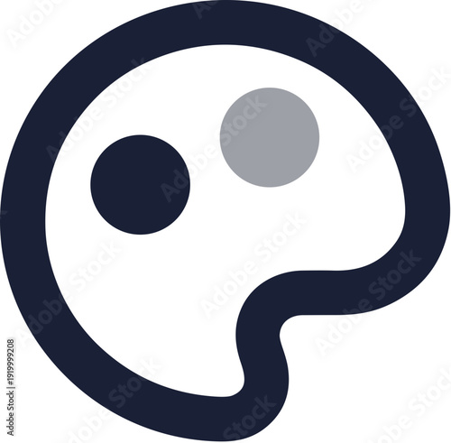 Simple Outline Palette Graphic Design Tool Round Shape Icon Art