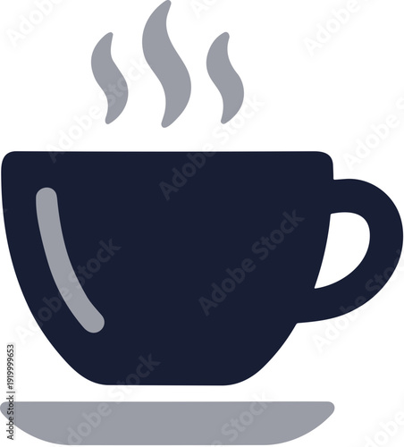 Minimalist Flat Design Cup of Coffee Hot Drink Illustration Icon