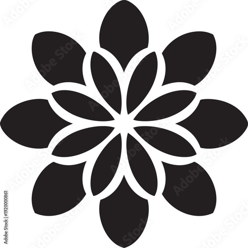 Mandala black vector silhouette