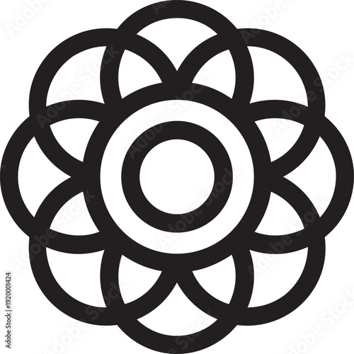 Mandala black vector silhouette