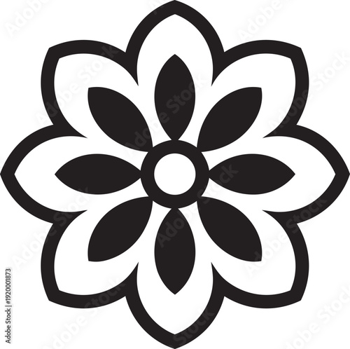 Mandala black vector silhouette