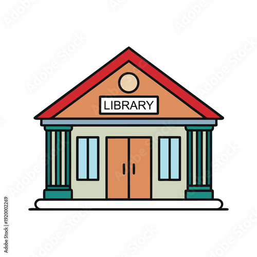 Library building exterior with columns and doors for National Book Lovers Day