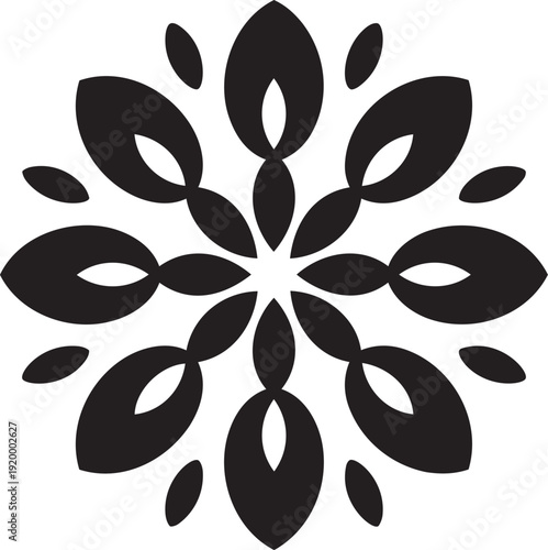 Mandala black vector silhouette