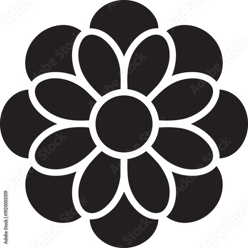 Mandala black vector silhouette