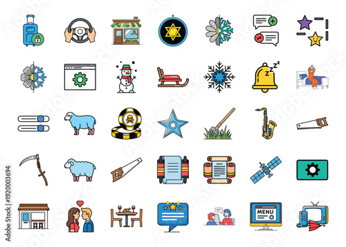 Vibrant icons for business and daily life