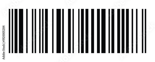Barcode symbol. Fake barcode sample for mockup product. Transparent PNG and vector