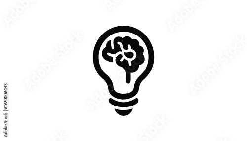 Innovative Idea Represented by a Light Bulb with a Brain Inside