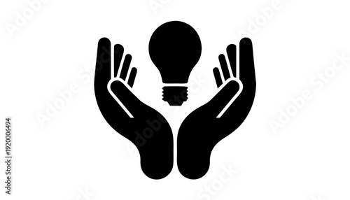 Hands cradling a lightbulb, symbolizing creativity and innovation from a straightforward viewpoint