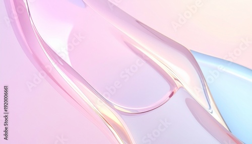 パステルグラデーションに浮かぶ透明ジェルの美容抽象背景