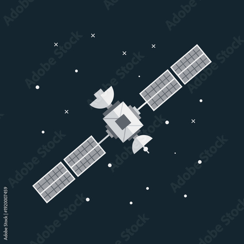Satellite in orbit, space exploration, technology, communication, science, futuristic, digital