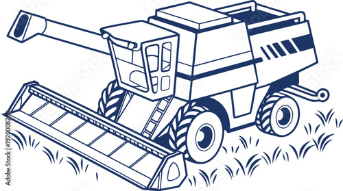 Rice Threshing Machine Agriculture Equipment. Paddy Thresher Farming Machinery. Agricultural Grain Threshing Machine. Rice Harvest Processing Equipment. Modern Paddy Thresher Machine. Farm Grain Separ