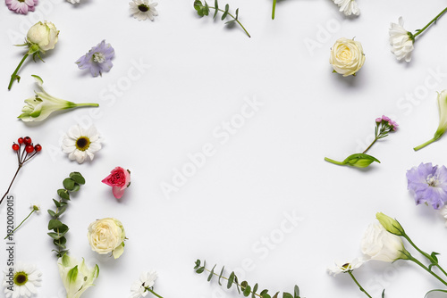 Frame made of different flo...