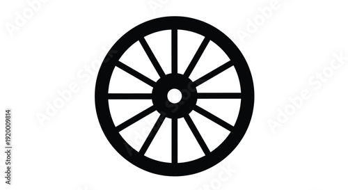 Simple black wheel design with radial spokes a striking silhouette