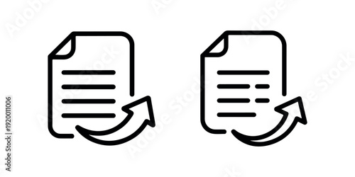 Document exchange icon. file transfer and sharing concept. paper document with arrow line style vector icon. send document sign for web and app.