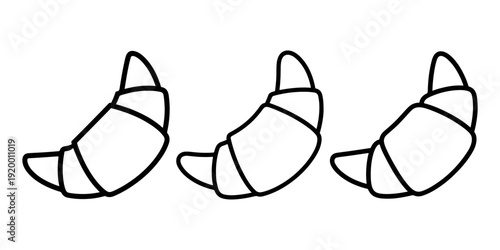 Croissant icon vector illustration isolated on white background. traditional french pastry symbol. bakery product doodle. design element.