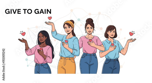 International Women’s Day flat illustration with diverse women