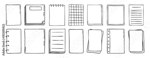 Notepad hand drawn paper note to do list doodle