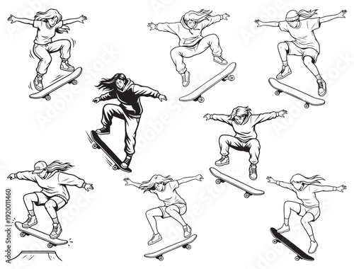 SKATER GIRL SILHOUETTE