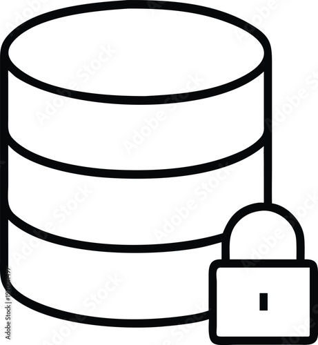 A secure database symbolized by a locked hard drive illustration for data protection concepts.
