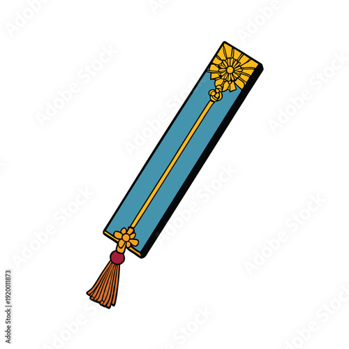 Vintage blue bookmark design for National Book Lovers Day decoration