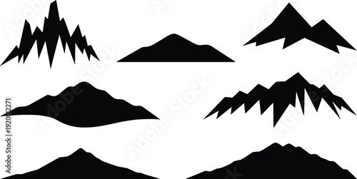 Black silhouette mountain range mountains