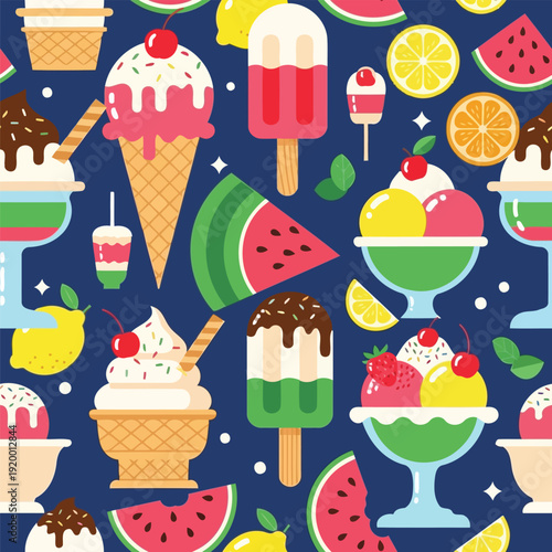 Bright lolly tropical festival fresh modern dark background