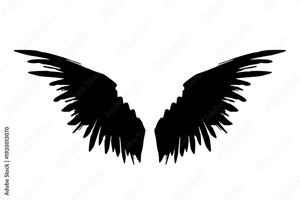 Fototapeta premium Majestic eagle line drawing, spread wings, extended claws, simple monochrome vector