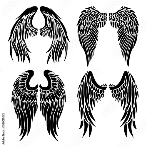 Majestic eagle line drawing, spread wings, extended claws, simple monochrome vector