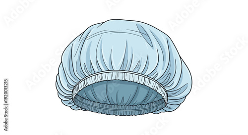 Light Blue Shower Cap with Elastic Band, Bathroom Accessory for Hair Protection