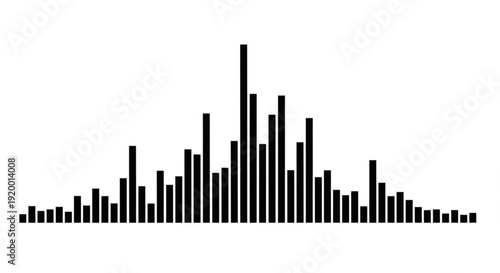 A graphical representation of a bar graph or histogram on a plain background from a straightforward viewpoint