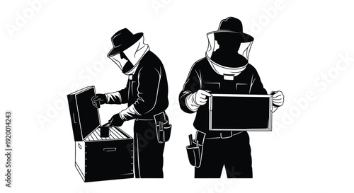 Security worker handling safe silhouettes set