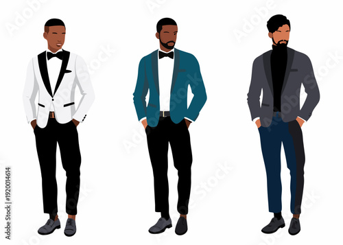 Three african american men in formal attire pose for illustration