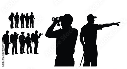 Security and surveillance silhouettes collection