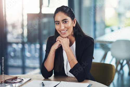 Fényképezés Business, woman or happy with documents in office for trial preparation, evidence review or about us