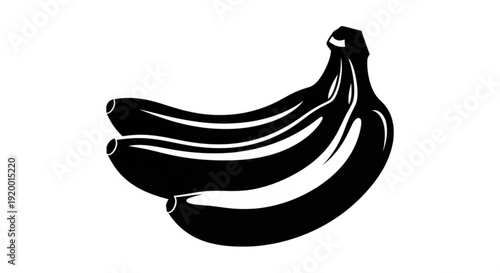Bunch of bananas illustration on a white background viewed from the side