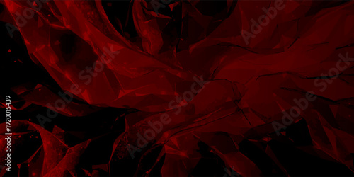 Red Abstract Flowing Fabric Texture On Dark Background With Dramatic Crimson Light And Shadow