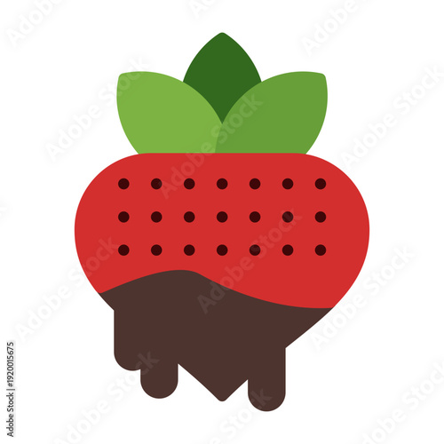 Chocolate strawberry Vector Icon