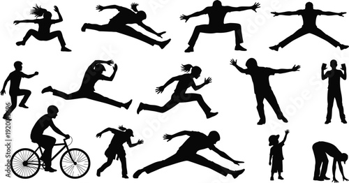 Dynamic Silhouettes Showcasing Various Sports and Actions