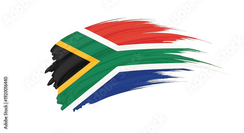 South African National Flag Brush Stroke Design.