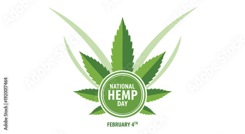 Cannabis leaf illustration for national hemp day on february 4th