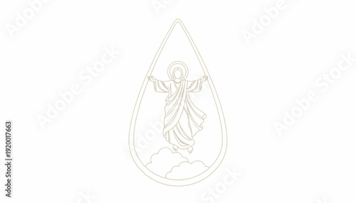 Jesus Christ Ascending to Heaven, Religious Iconography, Divine Grace, Spiritual Symbol