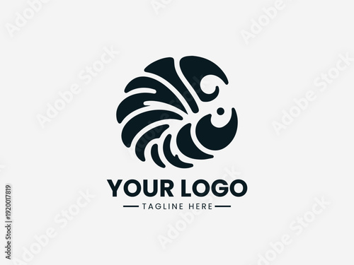 Crab Croissant black vector logo