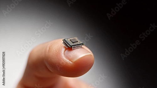 Wallpaper Mural Tiny microchip on fingertip Torontodigital.ca
