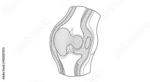 Knee Joint Anatomy Diagram: Detailed Medical Illustration of Human Articulation