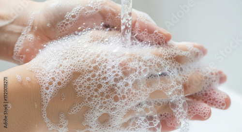 Close up of hands washing with soap and water background download 2026 2027 bubbles